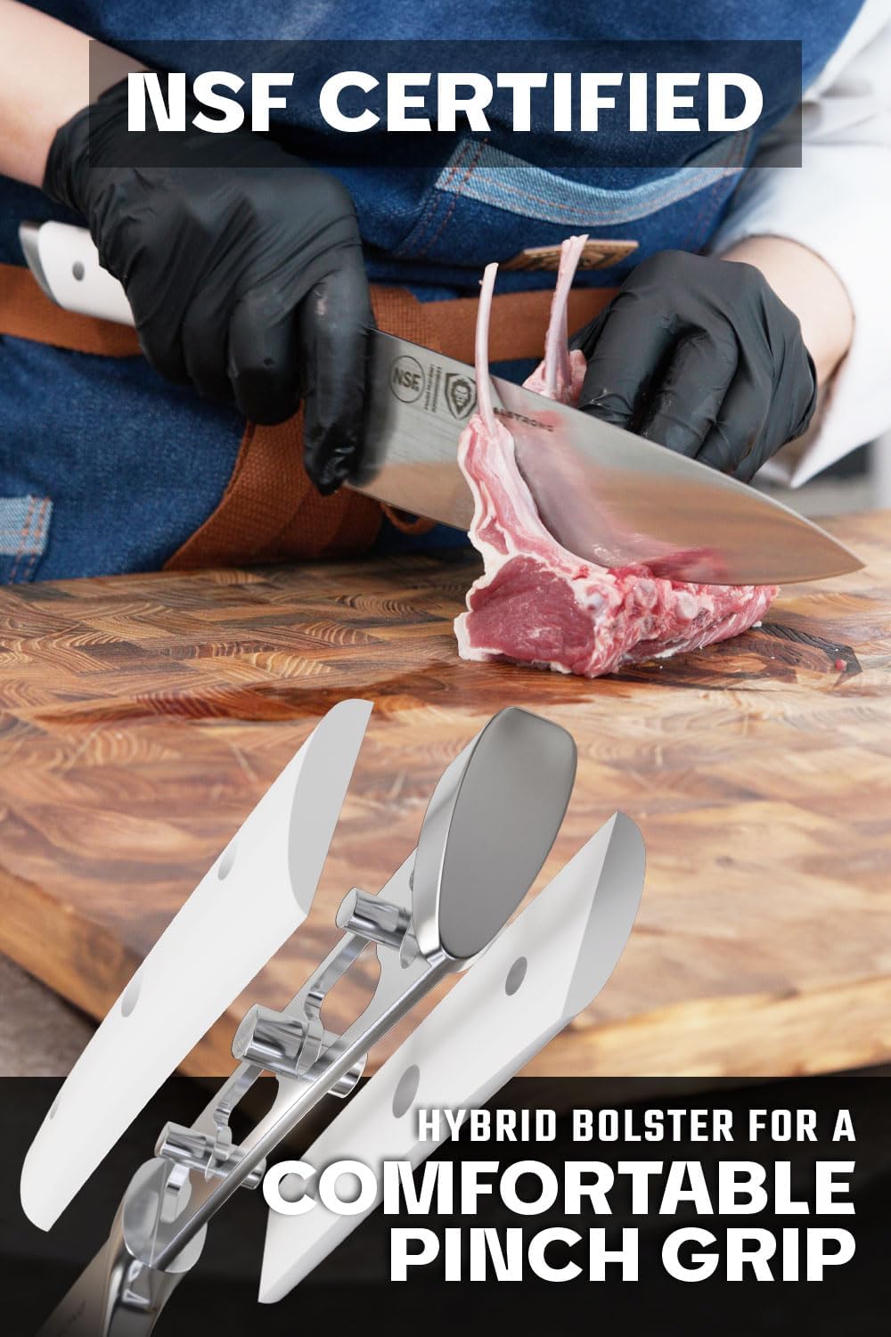 18-Piece Gladiator Colossal Knife Block Set — German High-Carbon Steel, Full-Tang, Hand-Sharpened — For Home Chefs, Wedding Registries & Serious Kitchens — Acacia Wood Block, NSF Certified