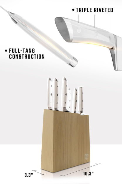 18-Piece Gladiator Colossal Knife Block Set — German High-Carbon Steel, Full-Tang, Hand-Sharpened — For Home Chefs, Wedding Registries & Serious Kitchens — Acacia Wood Block, NSF Certified
