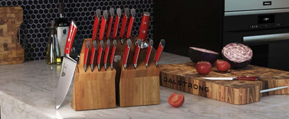 18-Piece Gladiator Colossal Knife Block Set — German High-Carbon Steel, Full-Tang, Hand-Sharpened — For Home Chefs, Wedding Registries & Serious Kitchens — Acacia Wood Block, NSF Certified