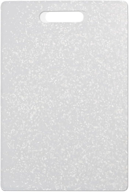 Classic Jelli Cutting Board with Handle, 9 by 15 inches, White Granite Pattern