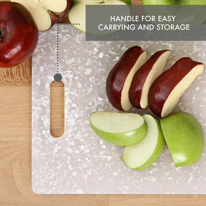 Classic Jelli Cutting Board with Handle, 9 by 15 inches, White Granite Pattern