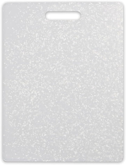 Classic Jelli Cutting Board with Handle, 9 by 15 inches, White Granite Pattern