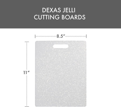 Classic Jelli Cutting Board with Handle, 9 by 15 inches, White Granite Pattern