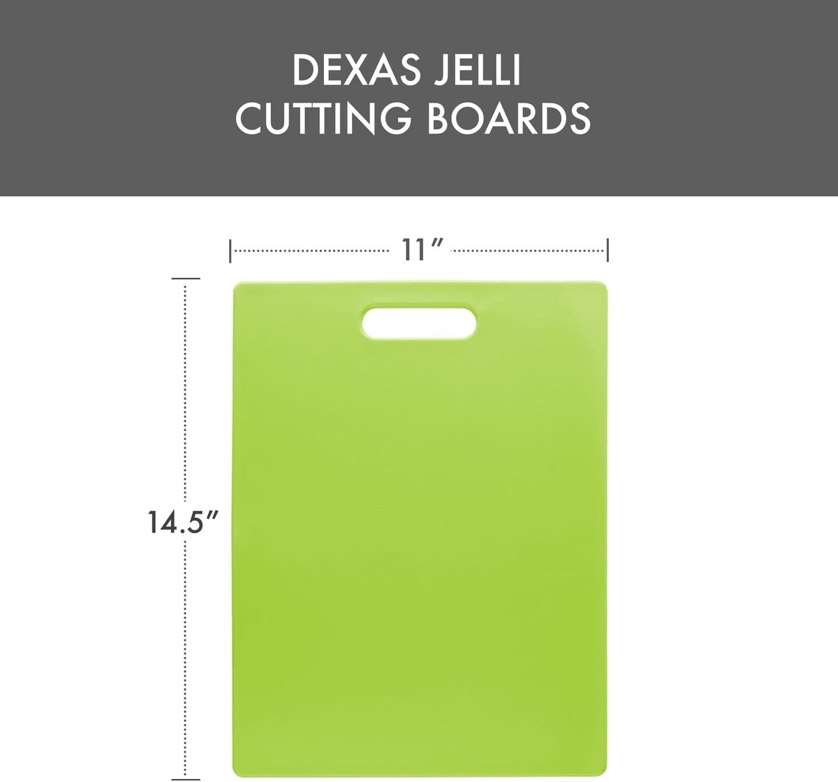 Classic Jelli Cutting Board with Handle, 9 by 15 inches, White Granite Pattern
