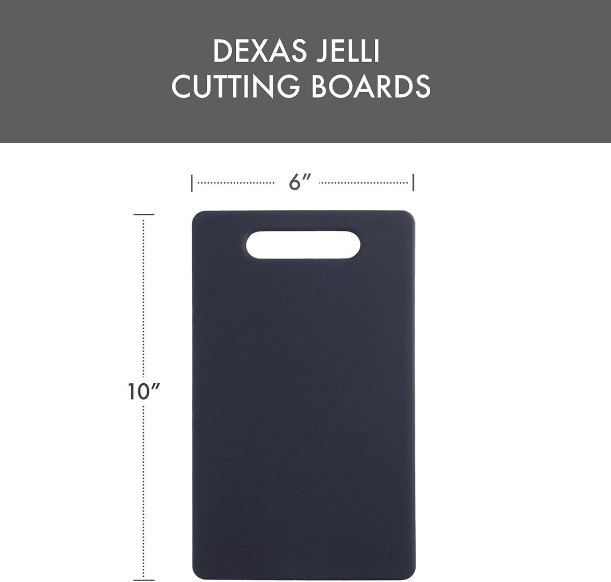 Classic Jelli Cutting Board with Handle, 9 by 15 inches, White Granite Pattern