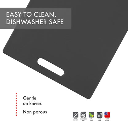 Classic Jelli Cutting Board with Handle, 9 by 15 inches, White Granite Pattern