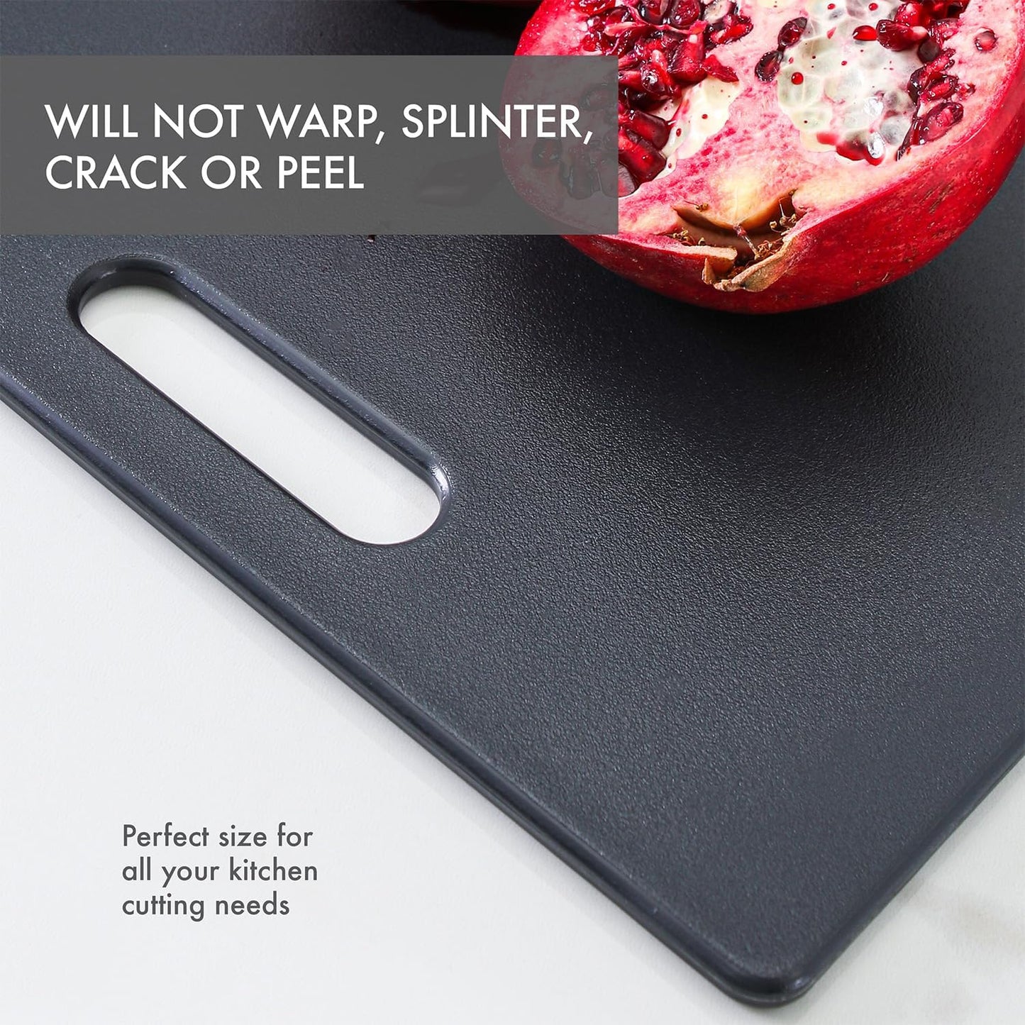 Classic Jelli Cutting Board with Handle, 9 by 15 inches, White Granite Pattern