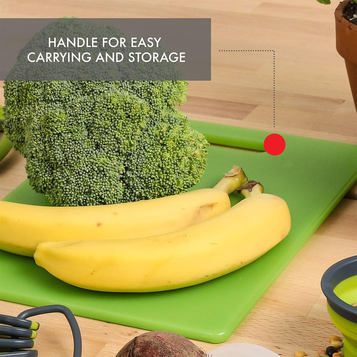 Classic Jelli Cutting Board with Handle, 9 by 15 inches, White Granite Pattern