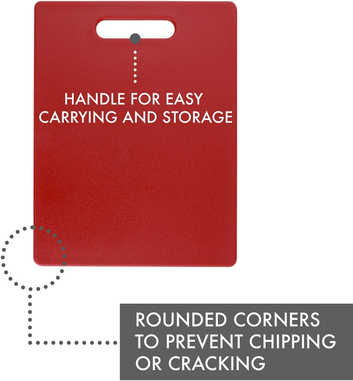 Classic Jelli Cutting Board with Handle, 9 by 15 inches, White Granite Pattern