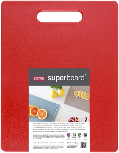 Classic Jelli Cutting Board with Handle, 9 by 15 inches, White Granite Pattern