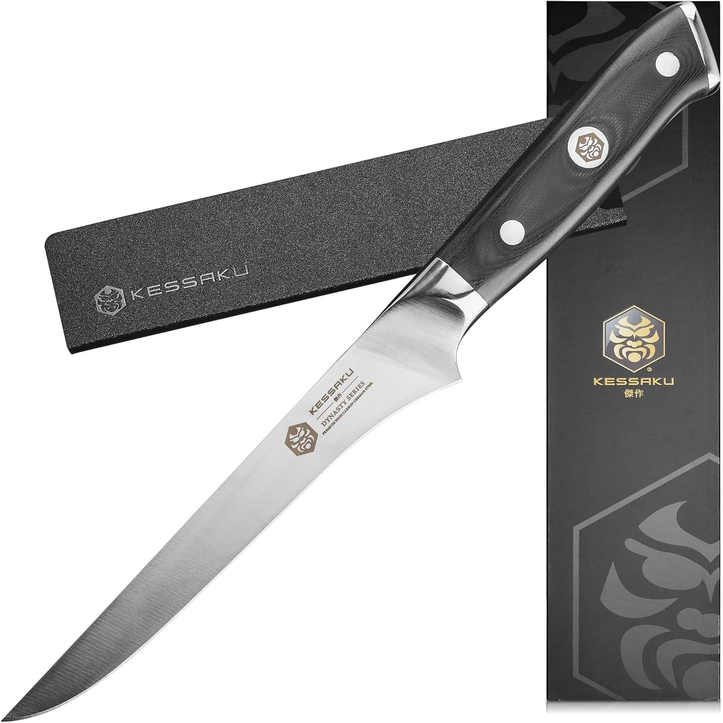 Carving Knife - 12 inch - Dynasty Series - Razor Sharp - Granton Edge - Forged ThyssenKrupp German High Carbon Stainless Steel - G10 Garolite Handle with Blade Guard