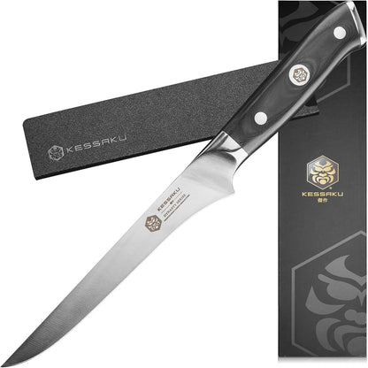 Carving Knife - 12 inch - Dynasty Series - Razor Sharp - Granton Edge - Forged ThyssenKrupp German High Carbon Stainless Steel - G10 Garolite Handle with Blade Guard