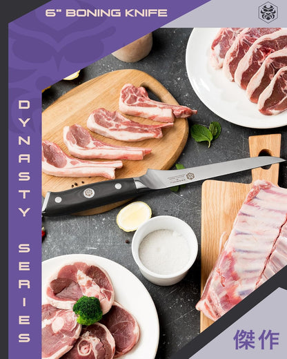 Carving Knife - 12 inch - Dynasty Series - Razor Sharp - Granton Edge - Forged ThyssenKrupp German High Carbon Stainless Steel - G10 Garolite Handle with Blade Guard