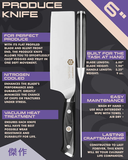 Carving Knife - 12 inch - Dynasty Series - Razor Sharp - Granton Edge - Forged ThyssenKrupp German High Carbon Stainless Steel - G10 Garolite Handle with Blade Guard