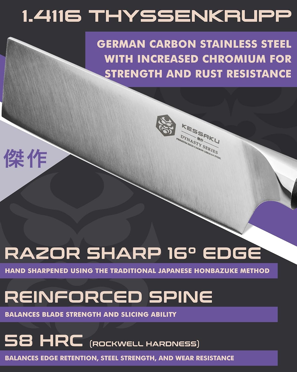 Carving Knife - 12 inch - Dynasty Series - Razor Sharp - Granton Edge - Forged ThyssenKrupp German High Carbon Stainless Steel - G10 Garolite Handle with Blade Guard