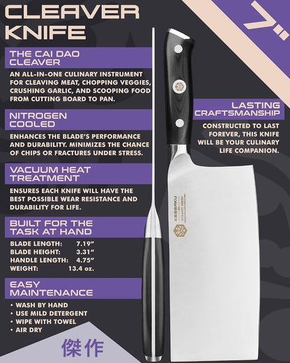 Carving Knife - 12 inch - Dynasty Series - Razor Sharp - Granton Edge - Forged ThyssenKrupp German High Carbon Stainless Steel - G10 Garolite Handle with Blade Guard