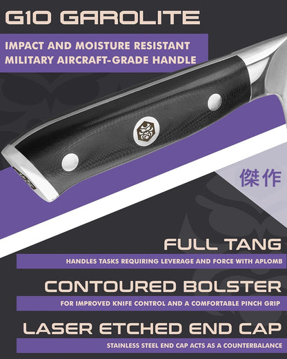 Carving Knife - 12 inch - Dynasty Series - Razor Sharp - Granton Edge - Forged ThyssenKrupp German High Carbon Stainless Steel - G10 Garolite Handle with Blade Guard