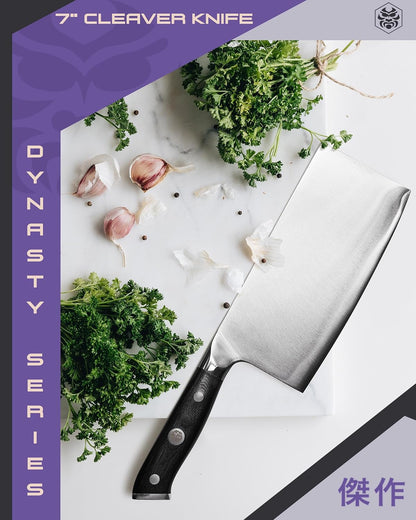 Carving Knife - 12 inch - Dynasty Series - Razor Sharp - Granton Edge - Forged ThyssenKrupp German High Carbon Stainless Steel - G10 Garolite Handle with Blade Guard