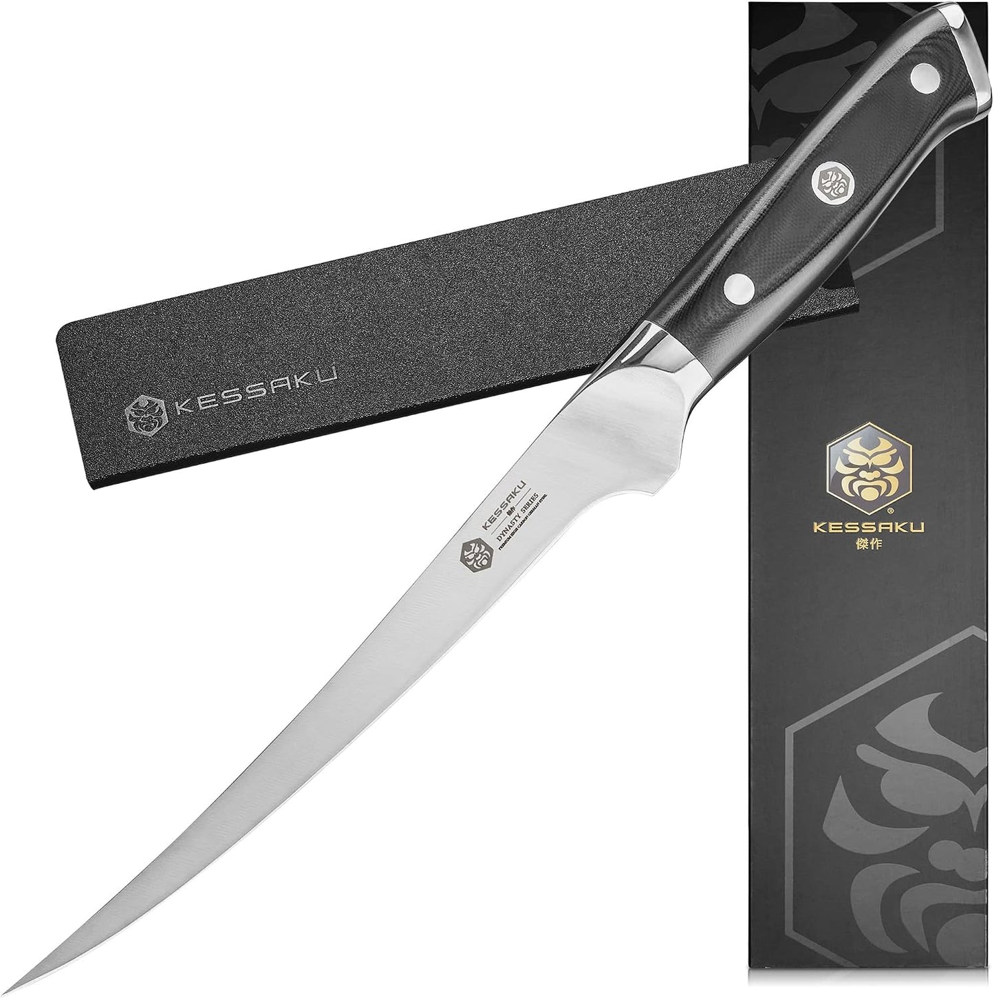 Carving Knife - 12 inch - Dynasty Series - Razor Sharp - Granton Edge - Forged ThyssenKrupp German High Carbon Stainless Steel - G10 Garolite Handle with Blade Guard