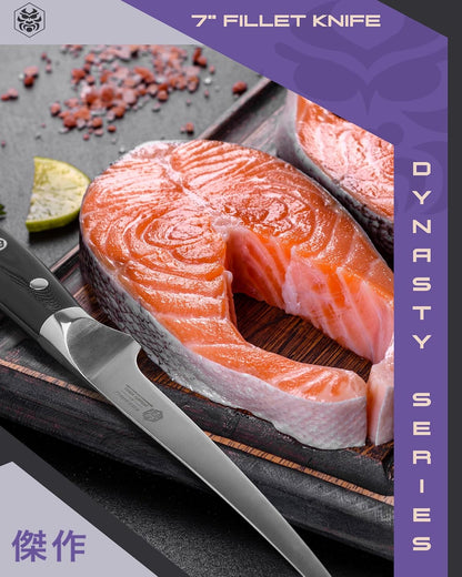 Carving Knife - 12 inch - Dynasty Series - Razor Sharp - Granton Edge - Forged ThyssenKrupp German High Carbon Stainless Steel - G10 Garolite Handle with Blade Guard