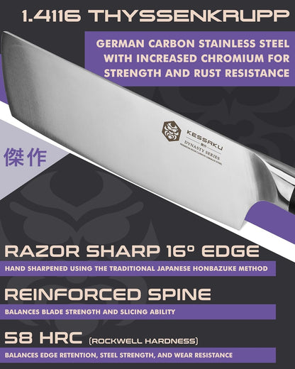 Carving Knife - 12 inch - Dynasty Series - Razor Sharp - Granton Edge - Forged ThyssenKrupp German High Carbon Stainless Steel - G10 Garolite Handle with Blade Guard