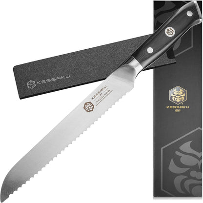 Carving Knife - 12 inch - Dynasty Series - Razor Sharp - Granton Edge - Forged ThyssenKrupp German High Carbon Stainless Steel - G10 Garolite Handle with Blade Guard