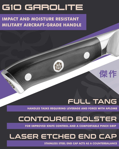 Carving Knife - 12 inch - Dynasty Series - Razor Sharp - Granton Edge - Forged ThyssenKrupp German High Carbon Stainless Steel - G10 Garolite Handle with Blade Guard