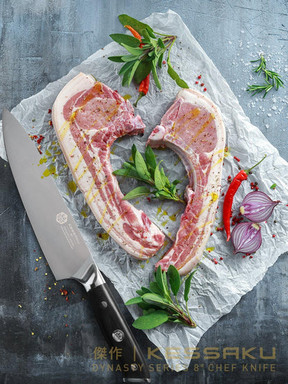 Carving Knife - 12 inch - Dynasty Series - Razor Sharp - Granton Edge - Forged ThyssenKrupp German High Carbon Stainless Steel - G10 Garolite Handle with Blade Guard