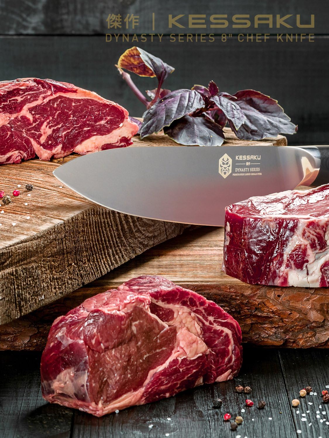 Carving Knife - 12 inch - Dynasty Series - Razor Sharp - Granton Edge - Forged ThyssenKrupp German High Carbon Stainless Steel - G10 Garolite Handle with Blade Guard