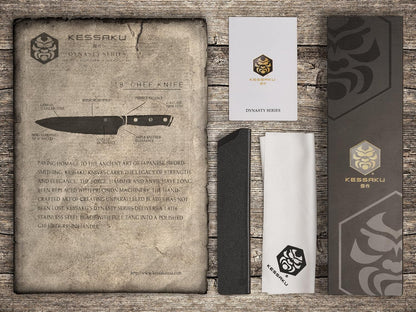 Carving Knife - 12 inch - Dynasty Series - Razor Sharp - Granton Edge - Forged ThyssenKrupp German High Carbon Stainless Steel - G10 Garolite Handle with Blade Guard
