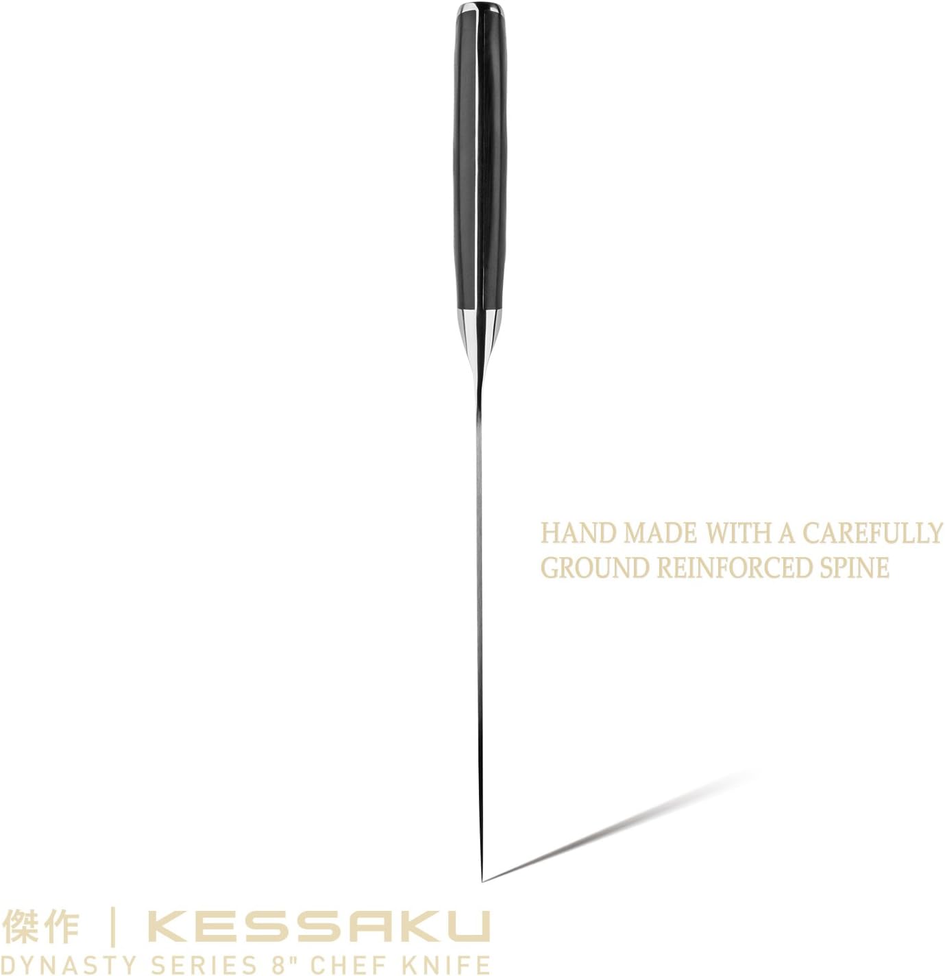 Carving Knife - 12 inch - Dynasty Series - Razor Sharp - Granton Edge - Forged ThyssenKrupp German High Carbon Stainless Steel - G10 Garolite Handle with Blade Guard