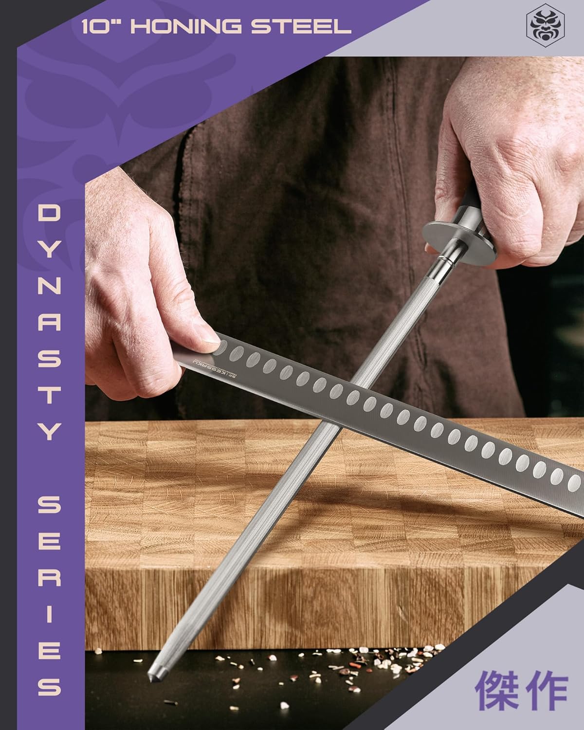 Carving Knife - 12 inch - Dynasty Series - Razor Sharp - Granton Edge - Forged ThyssenKrupp German High Carbon Stainless Steel - G10 Garolite Handle with Blade Guard