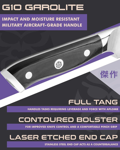 Carving Knife - 12 inch - Dynasty Series - Razor Sharp - Granton Edge - Forged ThyssenKrupp German High Carbon Stainless Steel - G10 Garolite Handle with Blade Guard