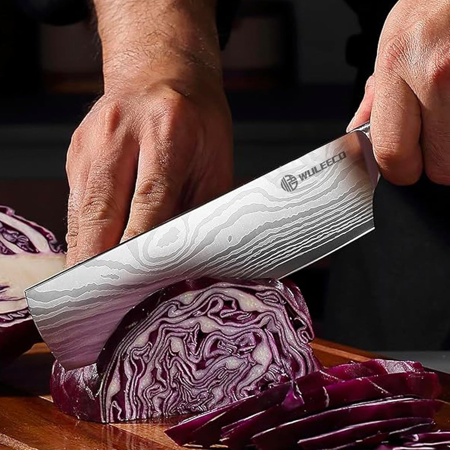 Nakiri Knife 7", High Carbon Stainless Steel Chef Knife, Ultra Sharp Cleaver Knife, Multipurpose Meat Vegetable Sharp Kitchen Knife with Ergonomic Pakkawood Handle, Gift Box Included