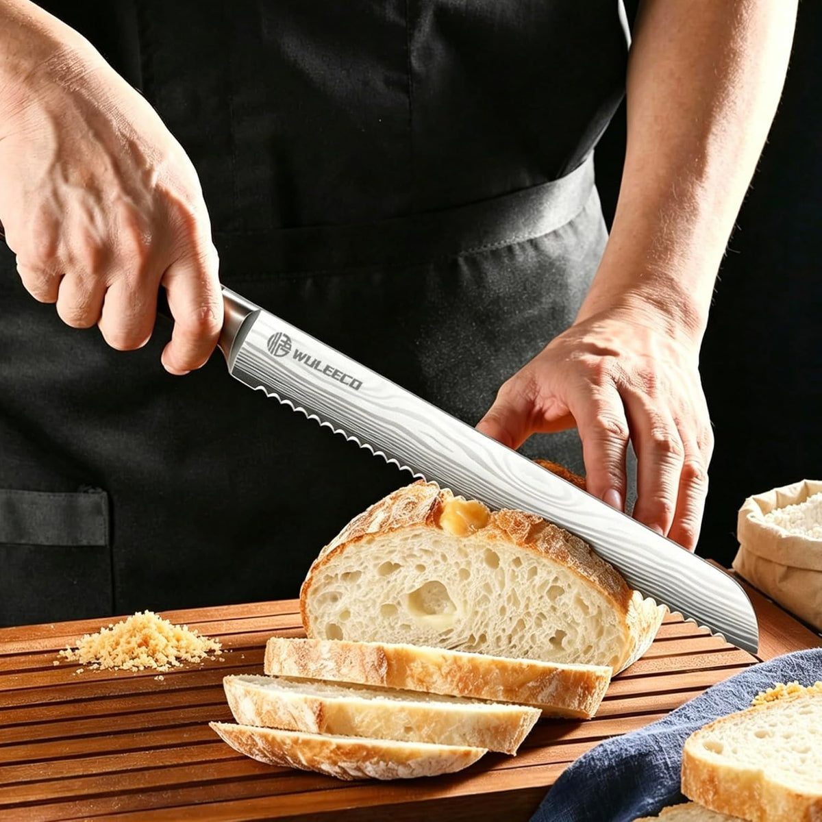 Nakiri Knife 7", High Carbon Stainless Steel Chef Knife, Ultra Sharp Cleaver Knife, Multipurpose Meat Vegetable Sharp Kitchen Knife with Ergonomic Pakkawood Handle, Gift Box Included