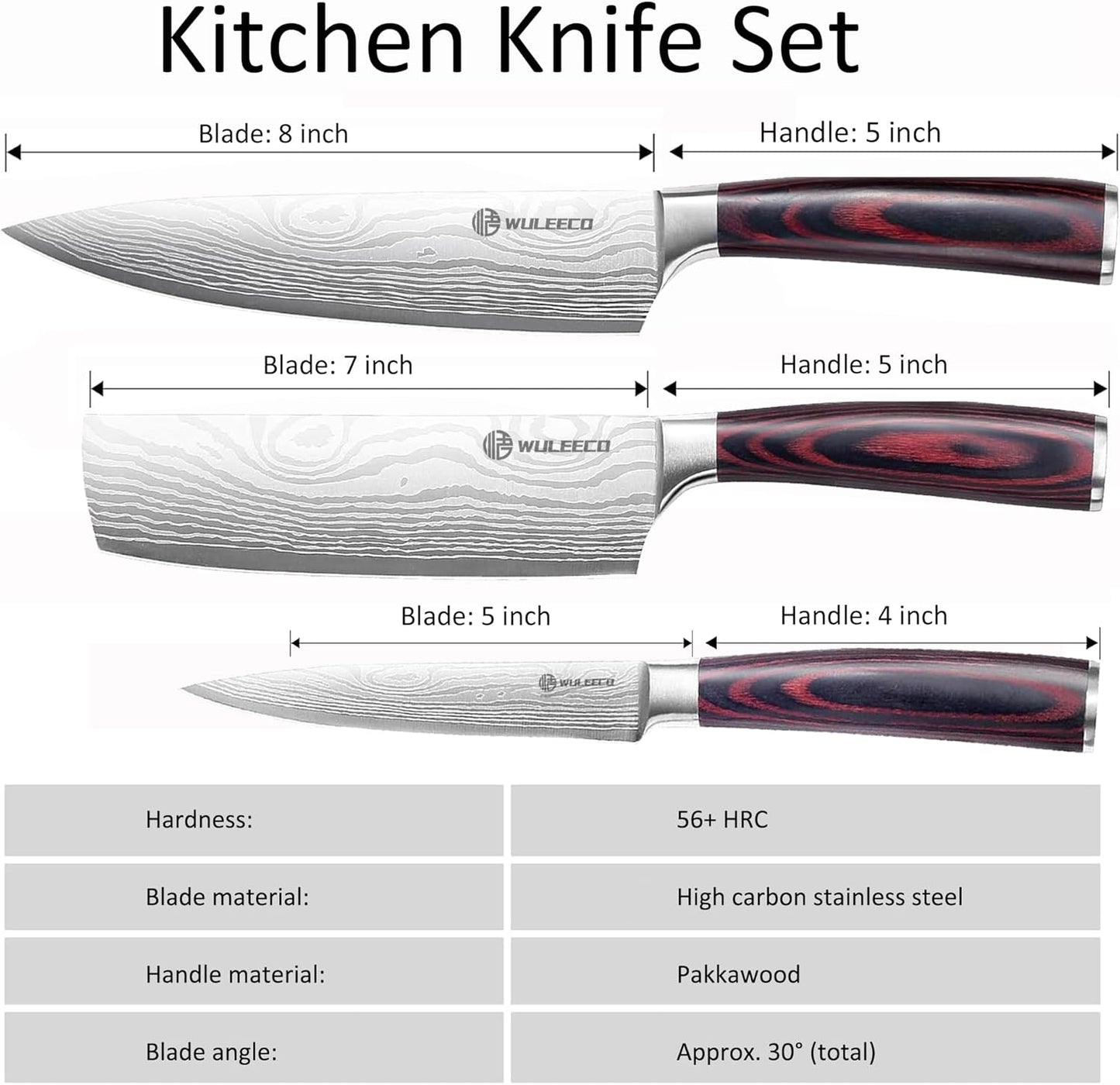 Nakiri Knife 7", High Carbon Stainless Steel Chef Knife, Ultra Sharp Cleaver Knife, Multipurpose Meat Vegetable Sharp Kitchen Knife with Ergonomic Pakkawood Handle, Gift Box Included