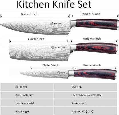 Nakiri Knife 7", High Carbon Stainless Steel Chef Knife, Ultra Sharp Cleaver Knife, Multipurpose Meat Vegetable Sharp Kitchen Knife with Ergonomic Pakkawood Handle, Gift Box Included