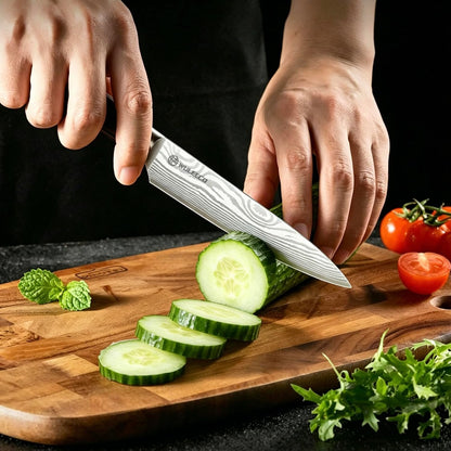 Nakiri Knife 7", High Carbon Stainless Steel Chef Knife, Ultra Sharp Cleaver Knife, Multipurpose Meat Vegetable Sharp Kitchen Knife with Ergonomic Pakkawood Handle, Gift Box Included