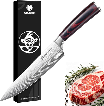 Nakiri Knife 7", High Carbon Stainless Steel Chef Knife, Ultra Sharp Cleaver Knife, Multipurpose Meat Vegetable Sharp Kitchen Knife with Ergonomic Pakkawood Handle, Gift Box Included
