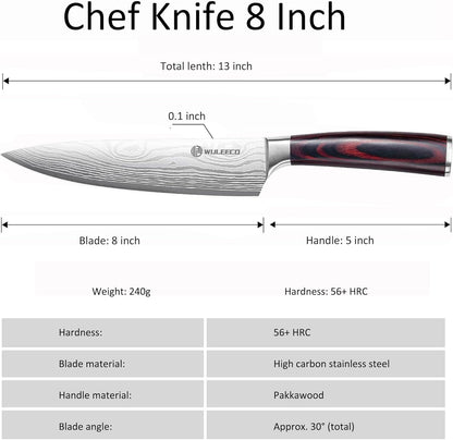 Nakiri Knife 7", High Carbon Stainless Steel Chef Knife, Ultra Sharp Cleaver Knife, Multipurpose Meat Vegetable Sharp Kitchen Knife with Ergonomic Pakkawood Handle, Gift Box Included
