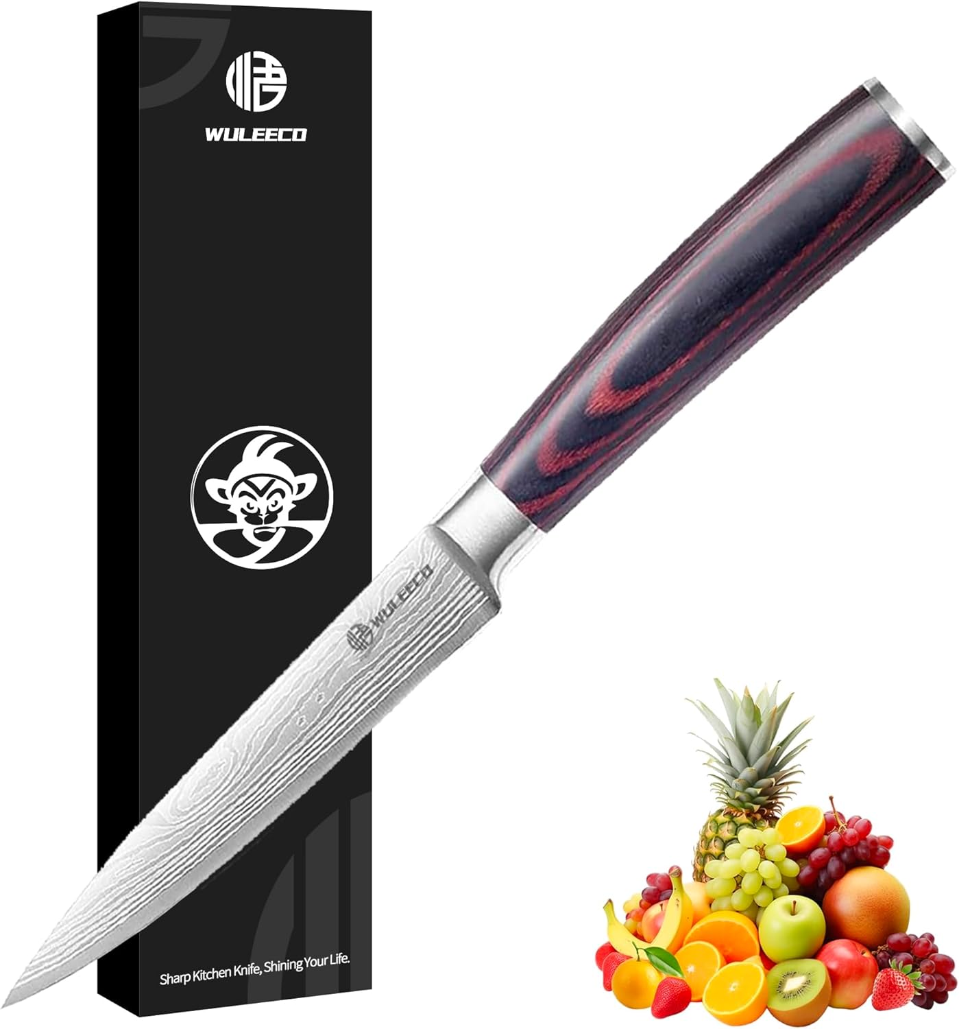 Nakiri Knife 7", High Carbon Stainless Steel Chef Knife, Ultra Sharp Cleaver Knife, Multipurpose Meat Vegetable Sharp Kitchen Knife with Ergonomic Pakkawood Handle, Gift Box Included