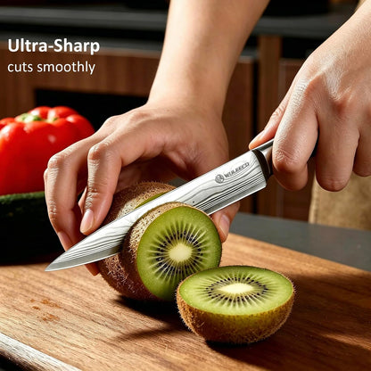 Nakiri Knife 7", High Carbon Stainless Steel Chef Knife, Ultra Sharp Cleaver Knife, Multipurpose Meat Vegetable Sharp Kitchen Knife with Ergonomic Pakkawood Handle, Gift Box Included