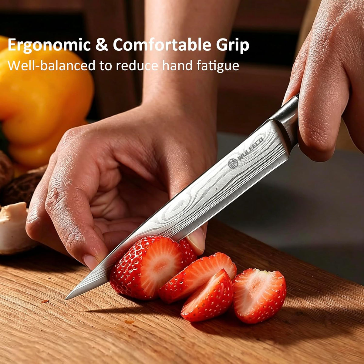 Nakiri Knife 7", High Carbon Stainless Steel Chef Knife, Ultra Sharp Cleaver Knife, Multipurpose Meat Vegetable Sharp Kitchen Knife with Ergonomic Pakkawood Handle, Gift Box Included