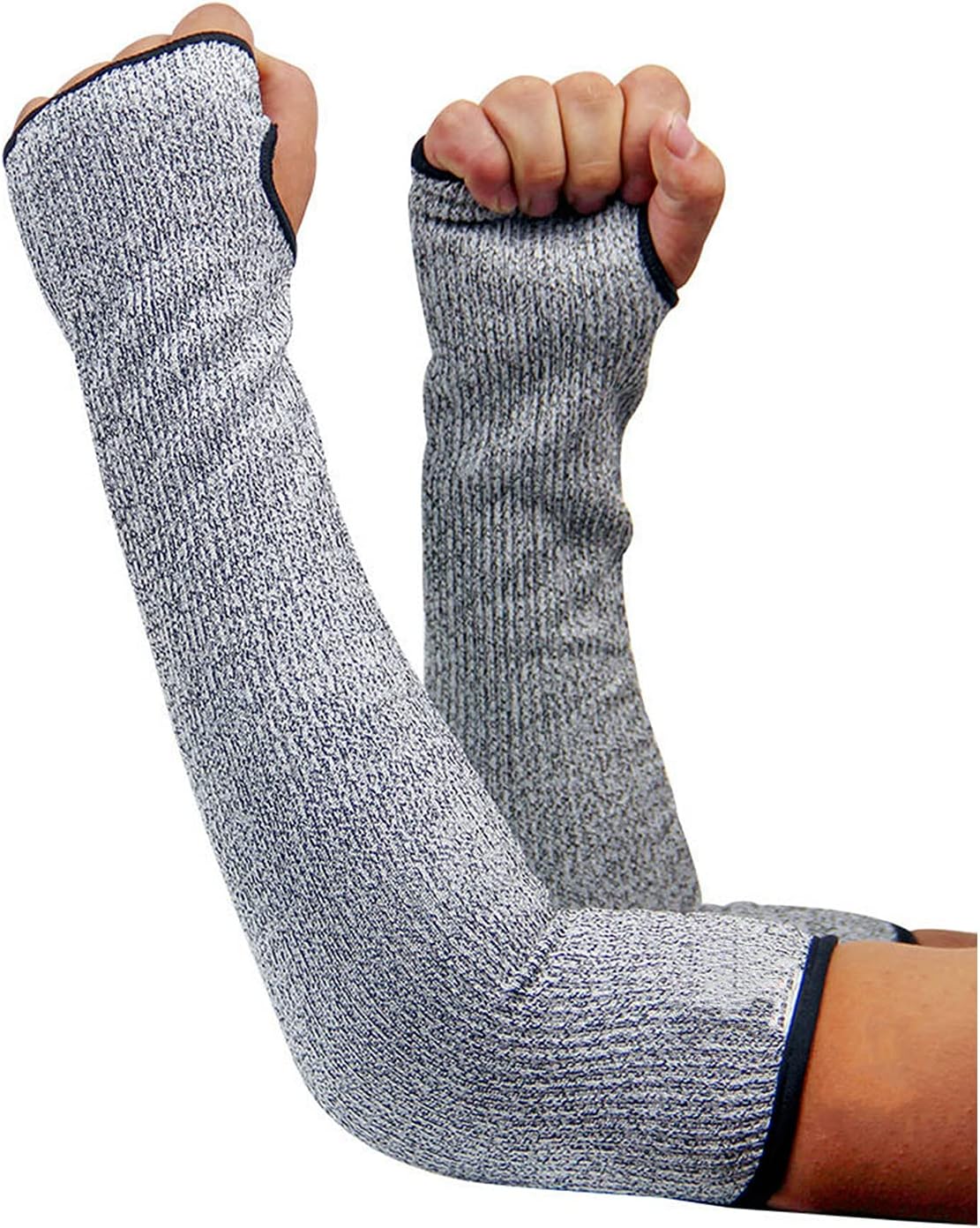 Cut Resistant Farmers Sleeves, Arm Protectors for Thin Skin - Gardening Welding Level 5 Safety Arm Guard with Thumb Hole and Hook Loop, 1 Pair