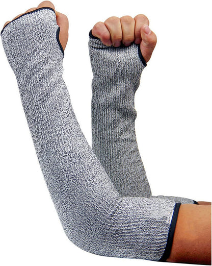 Cut Resistant Farmers Sleeves, Arm Protectors for Thin Skin - Gardening Welding Level 5 Safety Arm Guard with Thumb Hole and Hook Loop, 1 Pair