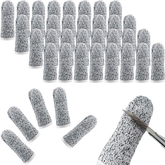 40 Pieces Cut Resistant Finger Cots Protection Reusable Finger Thumb Protector Gloves for Kitchen Sculpture Work (2.4 Inch)