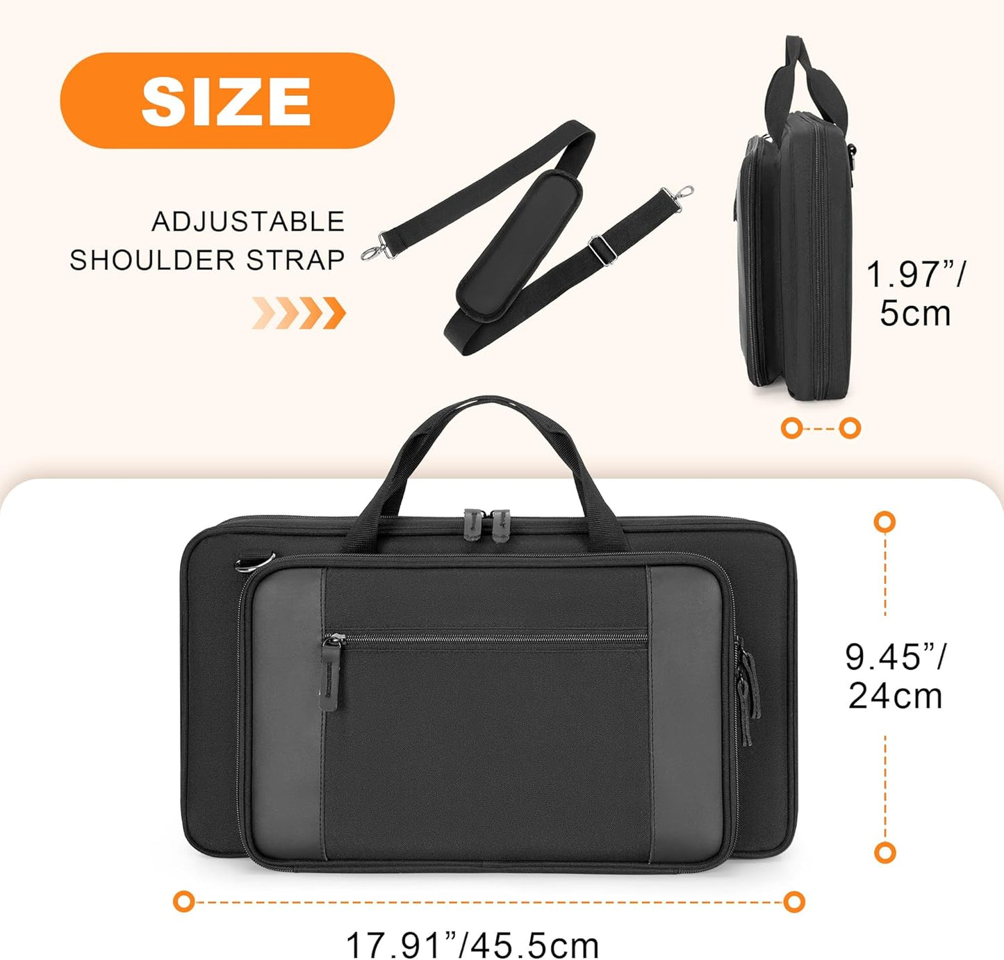 Chef Knife Bag with 20-Pockets Professional Knife Sheath Storage Case | Crossbody Shoulder Strap, Top Handle, Cooks & Culinary Tools Organizer Holder for Kitchen Travel Cooking Utensils