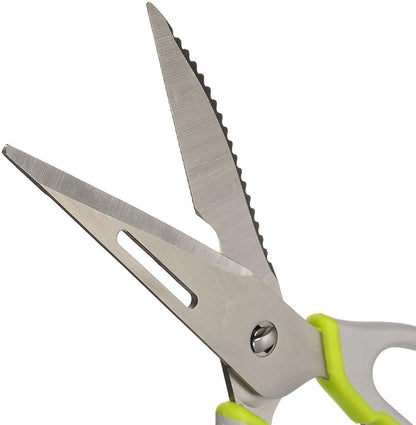 Multifunction Kitchen Food Scissors, Detachable Stainless Steel Heavy Duty Culinary Scissors, 7-in-1 Household Shears with Magnetic Holder, for Cut Poultry Meat Bone Vegetables Fruit Seafood (purple)