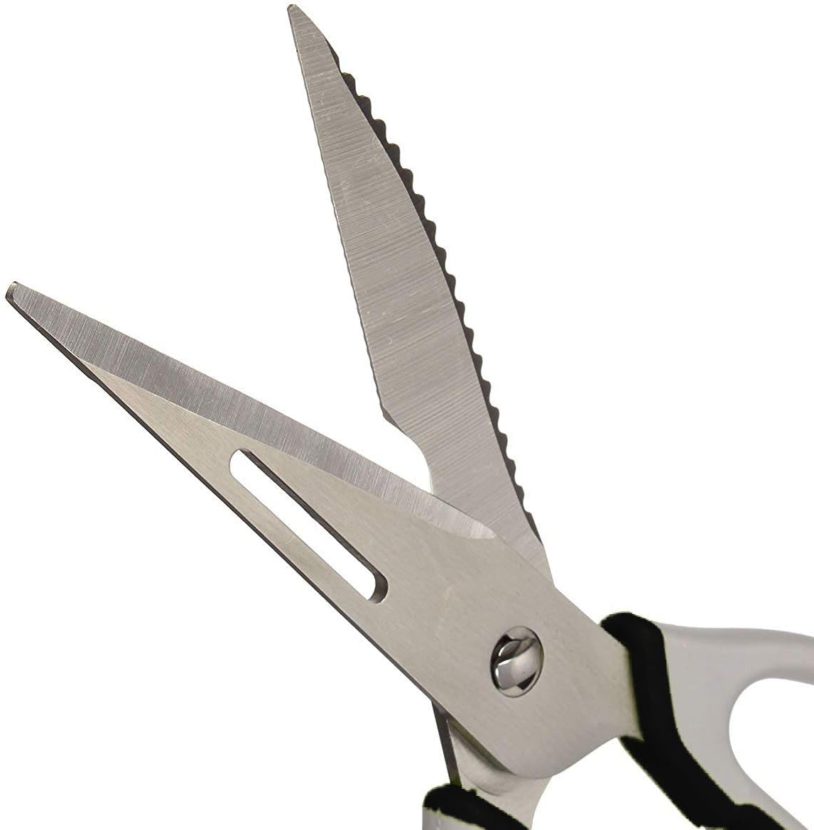 Multifunction Kitchen Food Scissors, Detachable Stainless Steel Heavy Duty Culinary Scissors, 7-in-1 Household Shears with Magnetic Holder, for Cut Poultry Meat Bone Vegetables Fruit Seafood (purple)