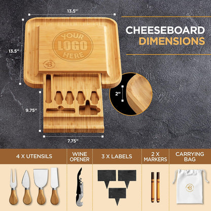 Charcuterie Board Cheese Board Set with Accessories - Bamboo Wooden Serving Tray, Platter - House Warming Gifts New Home, Wedding, Bridal Shower, Anniversary, Housewarming, Birthday Gifts for Women